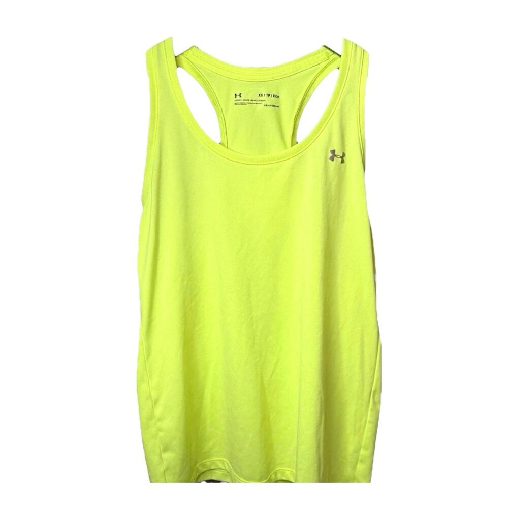 Women’s Under Armour Racerback Tank Top- XS Neon Lime Green